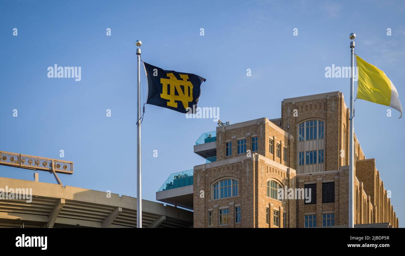 South Bend, Indiana - 25 mai 2022: Université de notre Dame Fighting Irish College campus Banque D'Images