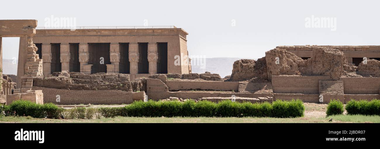 Temple de Hathor à Dendera, Vallée du Nil, Égypte, Afrique du Nord Banque D'Images