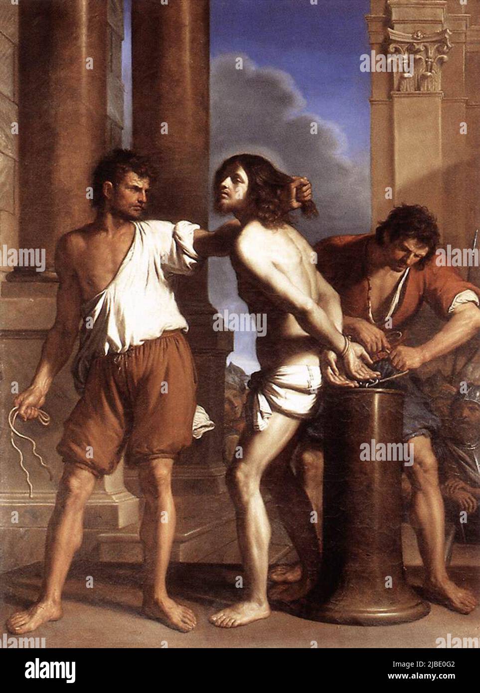 La flagellation du Christ par Guercino, 1657 Banque D'Images