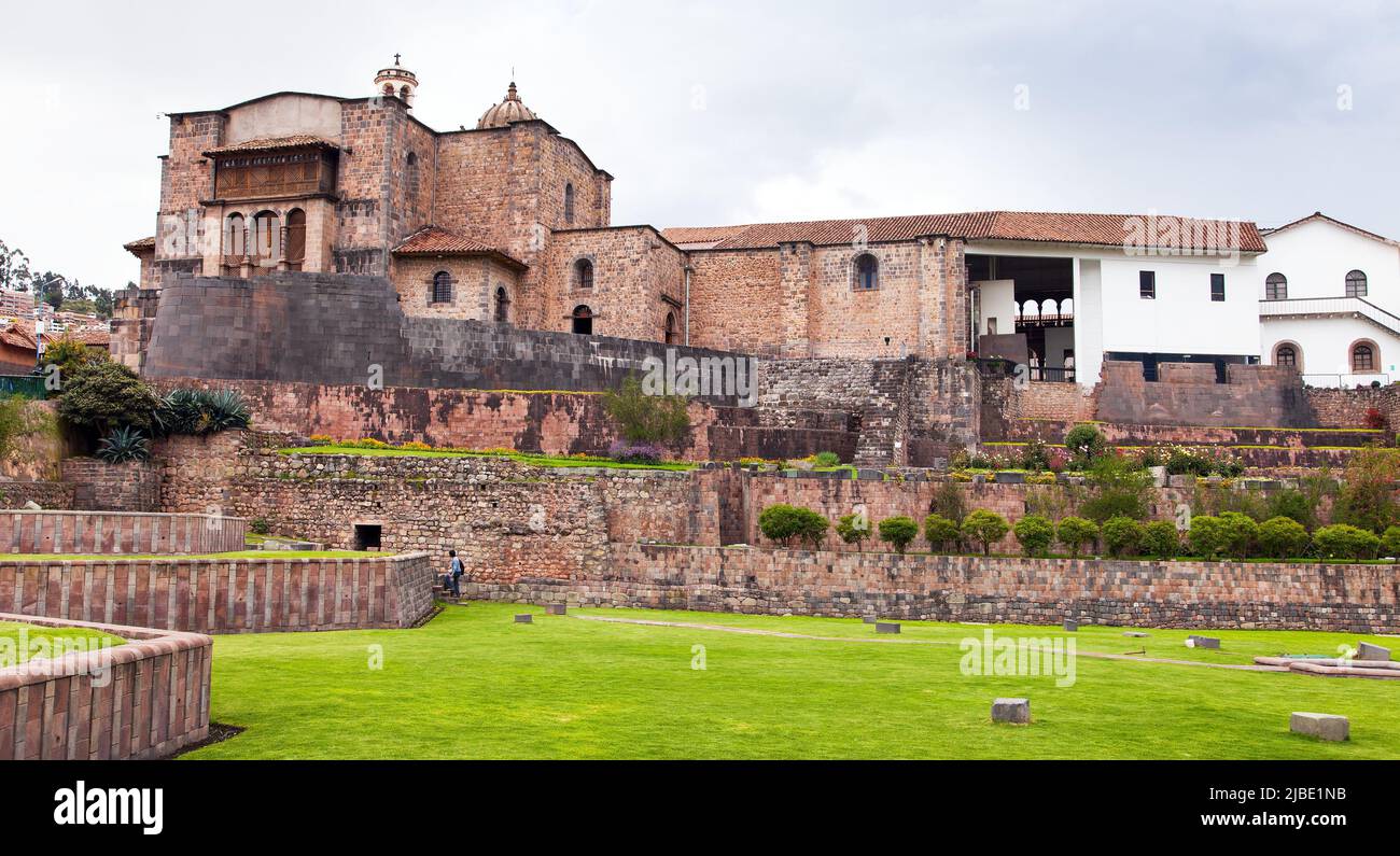 Qoricancha ou Qurikancha, Iglesia de santo domingo, Cusco ou Cuzco ville, Pérou Banque D'Images
