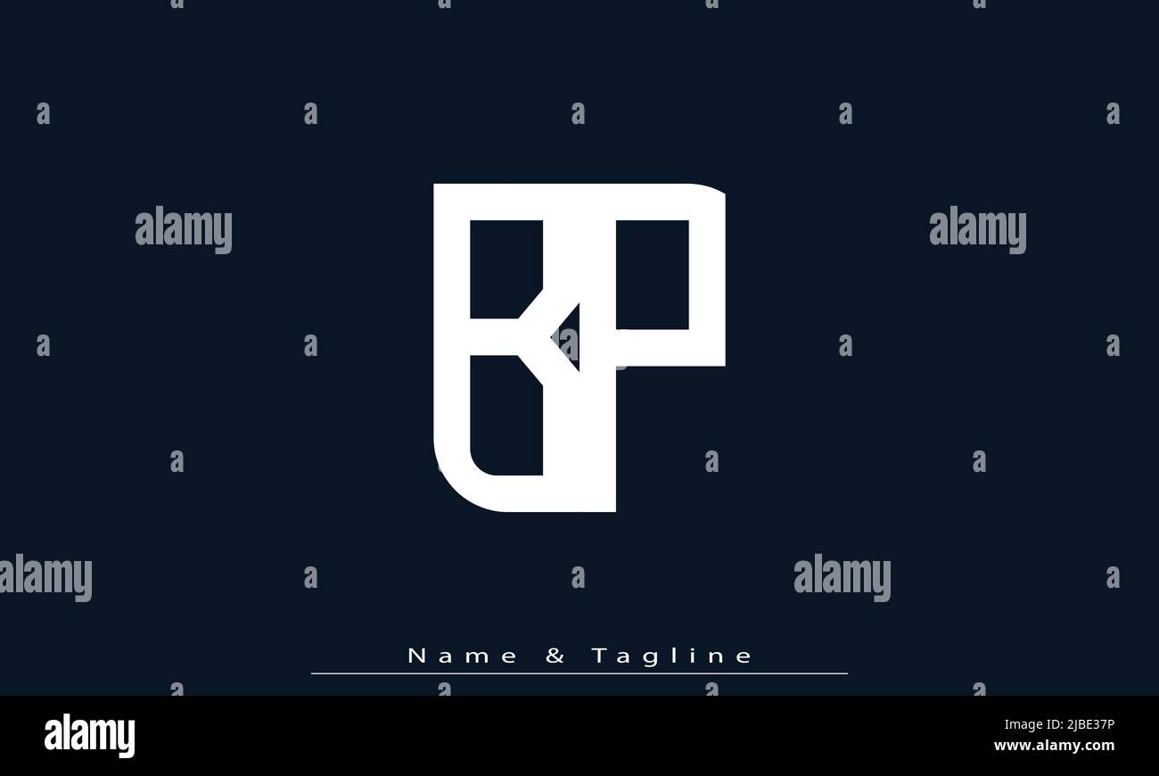 Lettres de l'alphabet initiales Monogram logo BP, PB Illustration de Vecteur