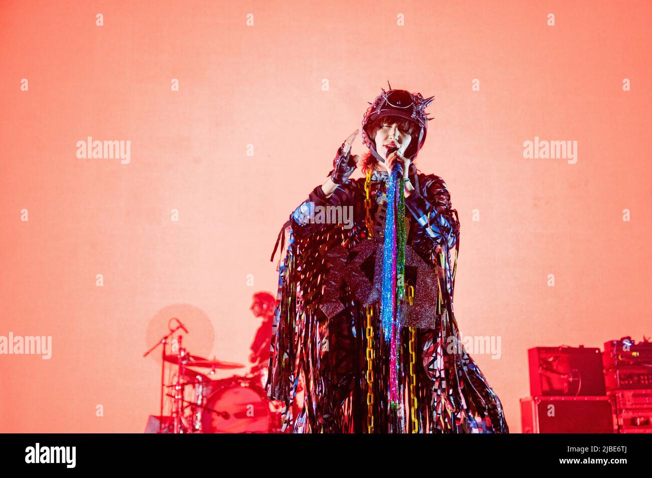 Manchester, Royaume-Uni. 05th juin 2022. Karen O, Nick Zinner, Brian Chasee de The Yeah Yeah Yeah's perform at Manchester O2 Apollo. 2022-06-05. Crédit : Gary Mather/Alay Live News Banque D'Images