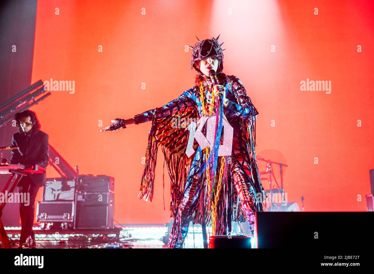 Manchester, Royaume-Uni. 05th juin 2022. Karen O, Nick Zinner, Brian Chasee de The Yeah Yeah Yeah's perform at Manchester O2 Apollo. 2022-06-05. Crédit : Gary Mather/Alay Live News Banque D'Images