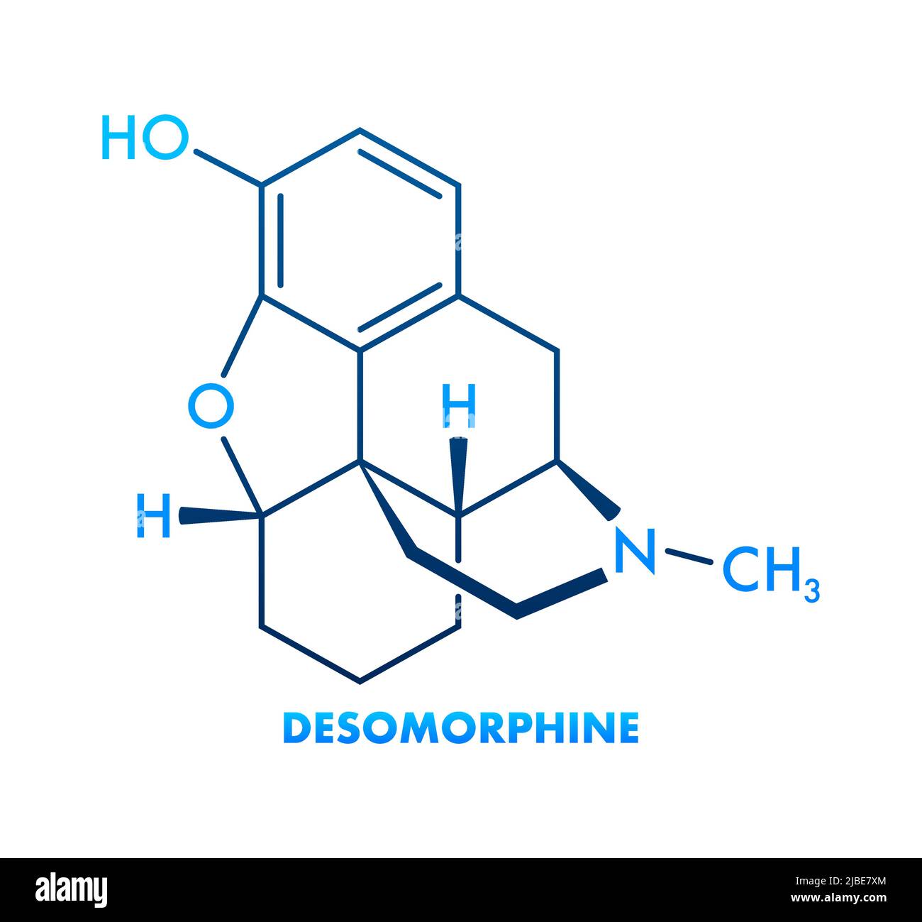 Formule chimique de la desomorphine. Structure moléculaire chimique de la Desomorphine Illustration de Vecteur