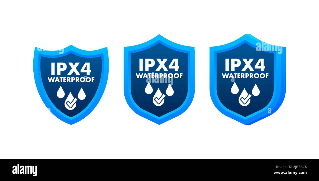 ipx4 panneau d'information sur le niveau de résistance à l'eau étanche Illustration de Vecteur
