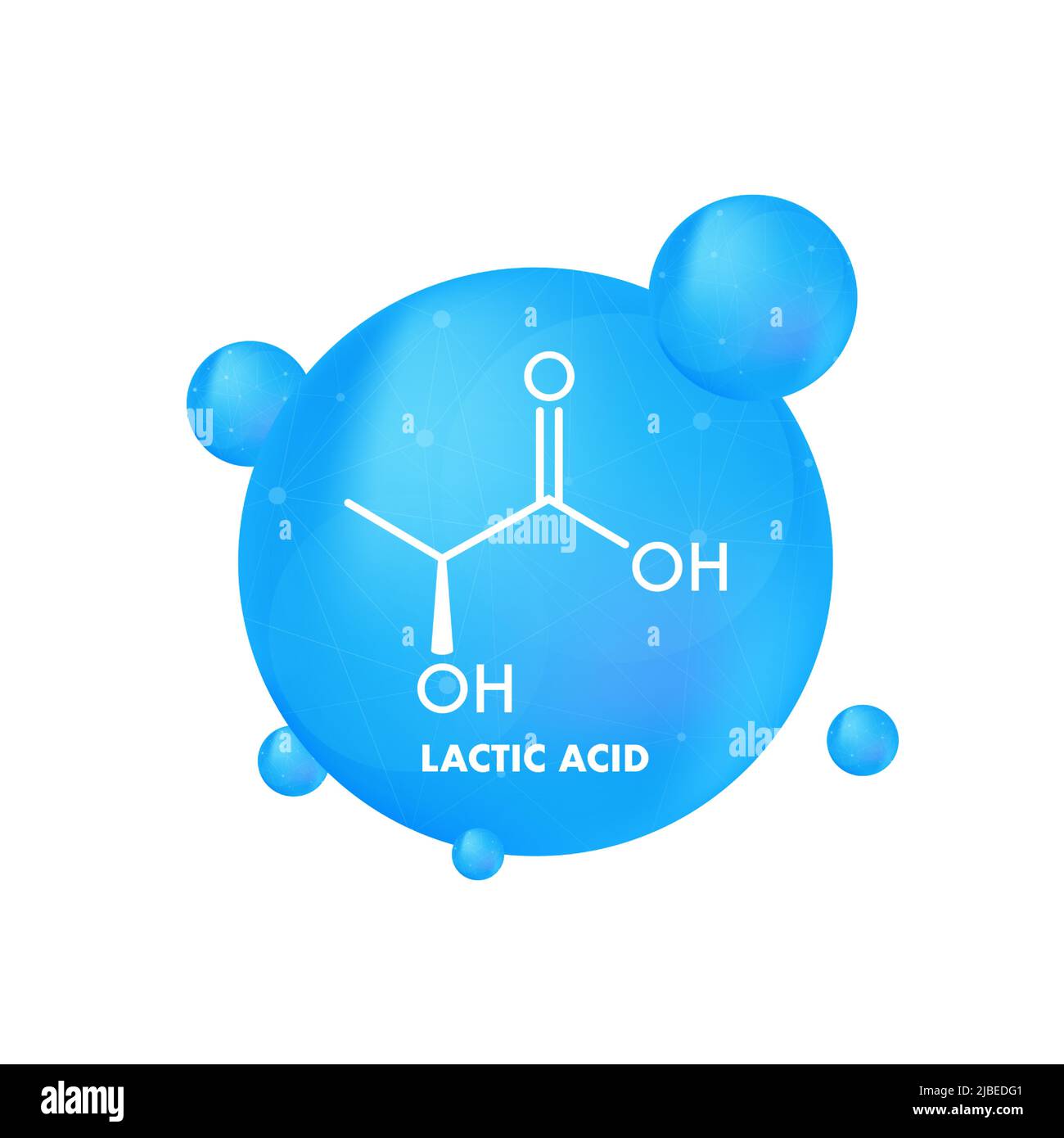 Probiotiques bactéries vecteur conception. Icône avec formule d'acide lactique. Illustration de Vecteur