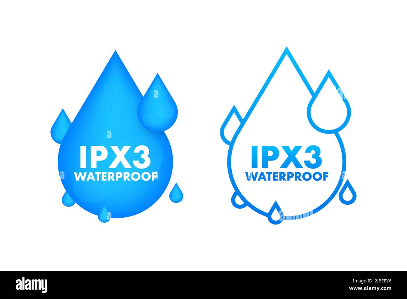 IPX3 panneau d'information sur le niveau de résistance à l'eau étanche Illustration de Vecteur