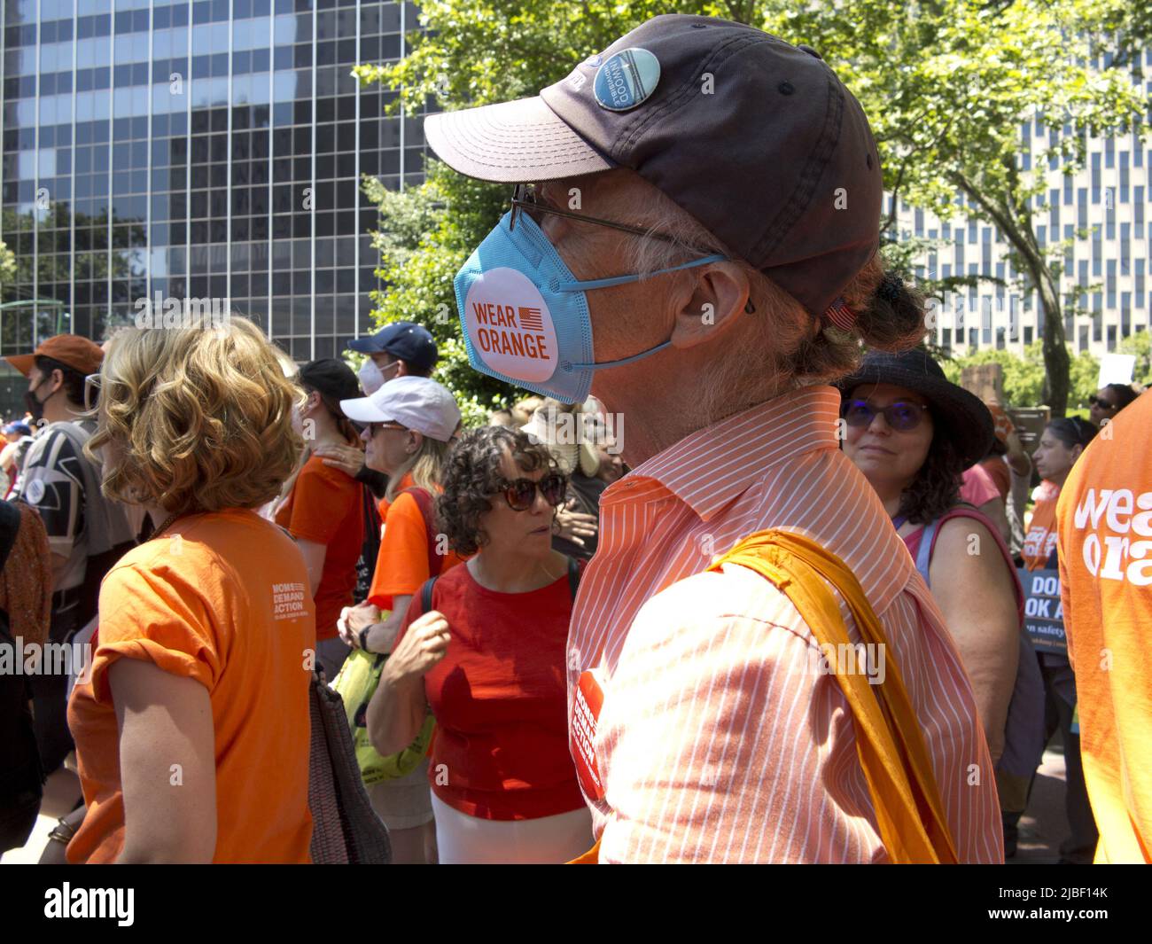 Les mamans exigent une action pour la marche de détection d'armes à feu sur 4 juin 2022. Des centaines de manifestants ont défilé de Foley Square dans le bas de Manhattan à Cadman Plaza en face Banque D'Images