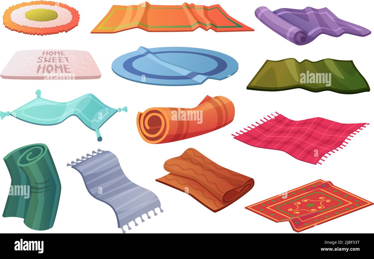 Moquette confortable. Laine textile fait de grands tapis exactement vecteur de couleur ondulée tapis Illustration de Vecteur