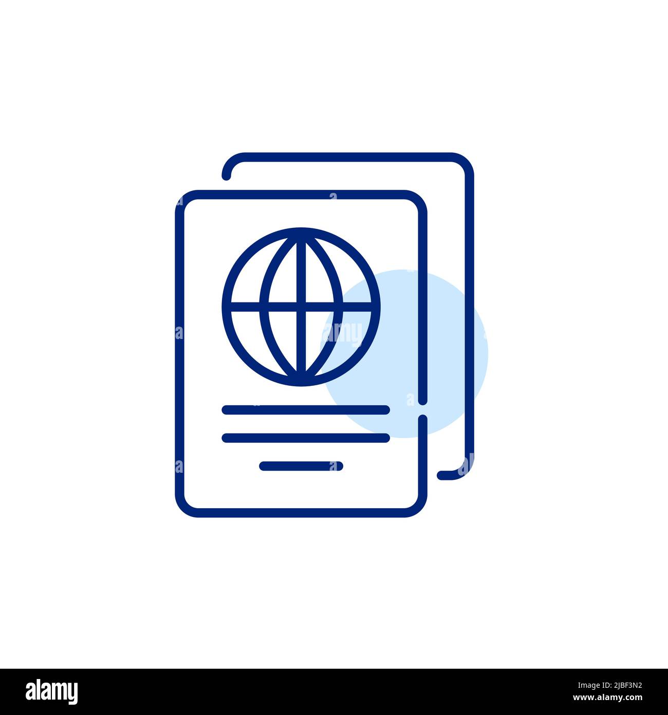 Carte d'identité nationale du passeport pour les voyages internationaux. Icône de dessin au trait de trait, pixel Perfect, modifiable Illustration de Vecteur