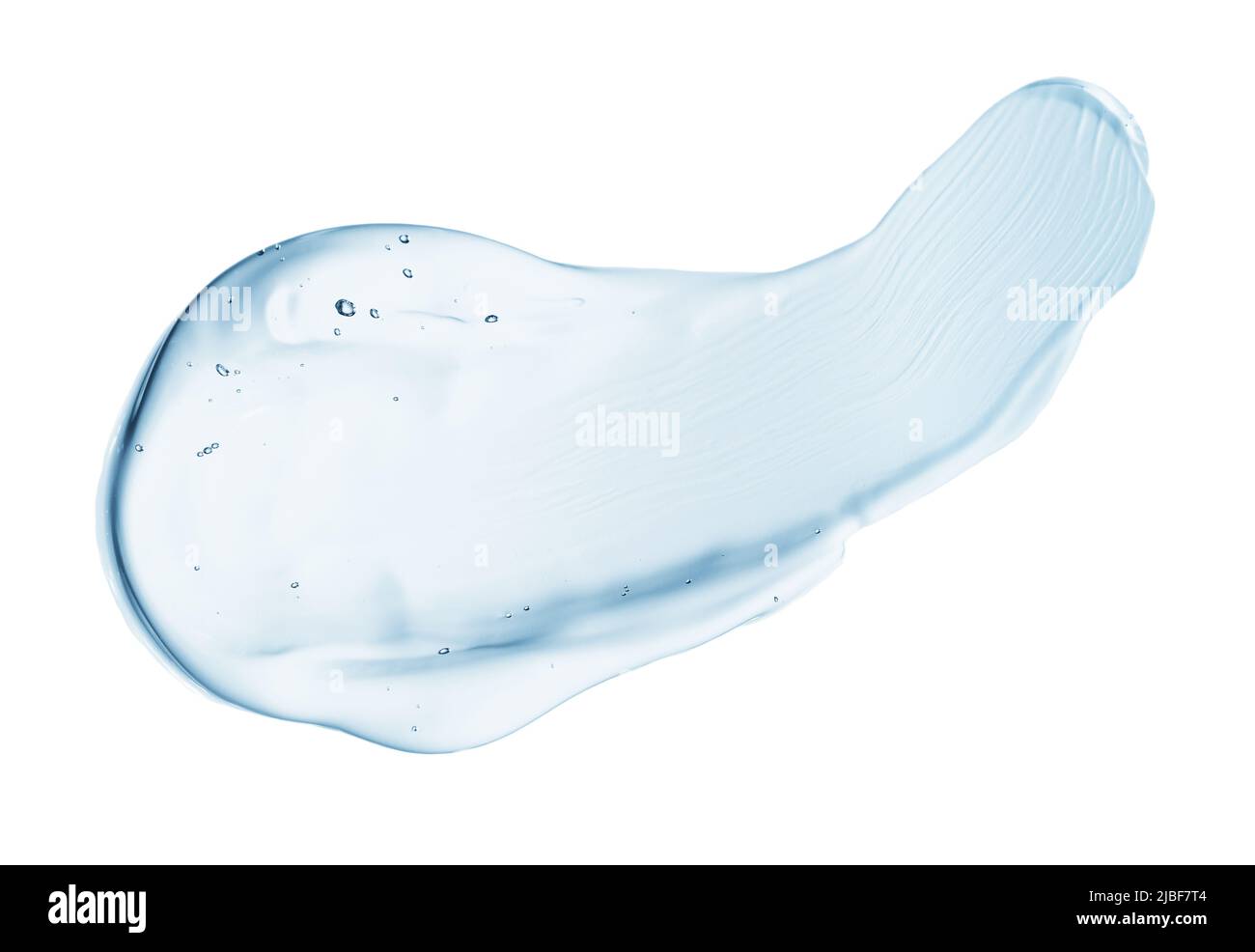 Gel crème hydratant sérum smuge avec des bulles isolées sur fond blanc vue du dessus Banque D'Images