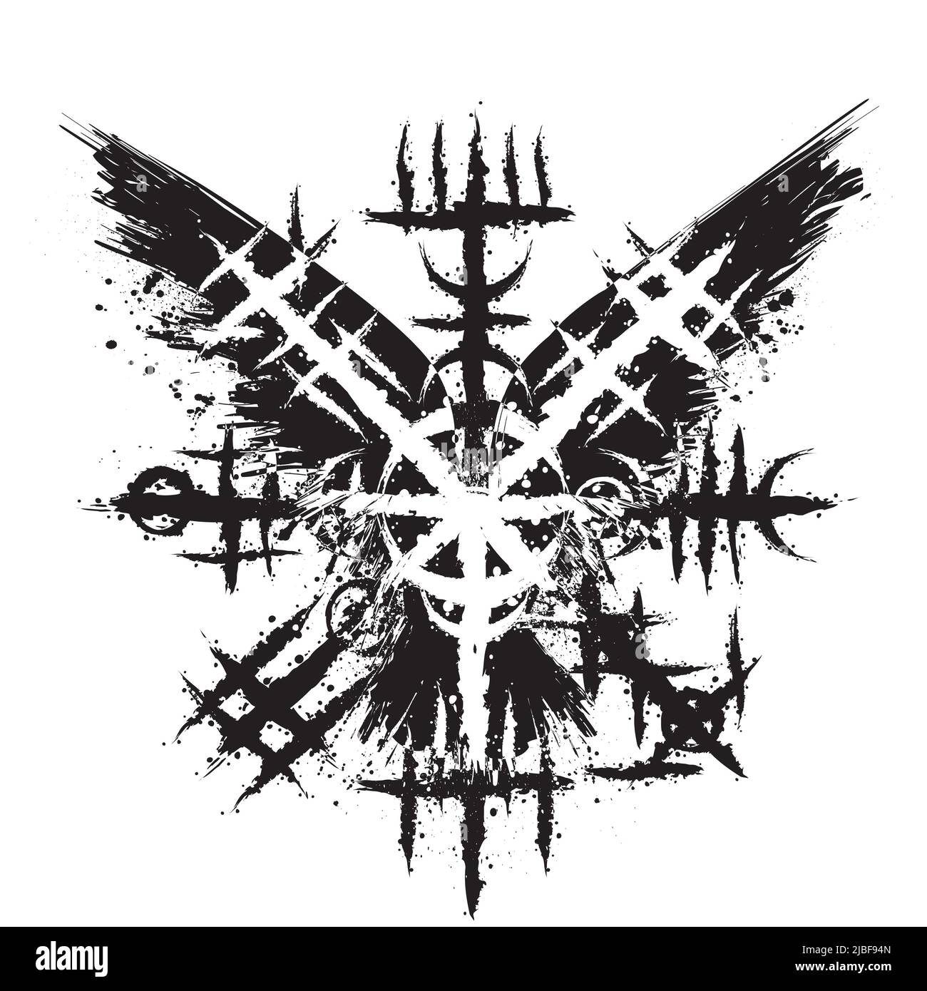 Noir grunge corbeau l'arrière-plan viking Illustration de Vecteur