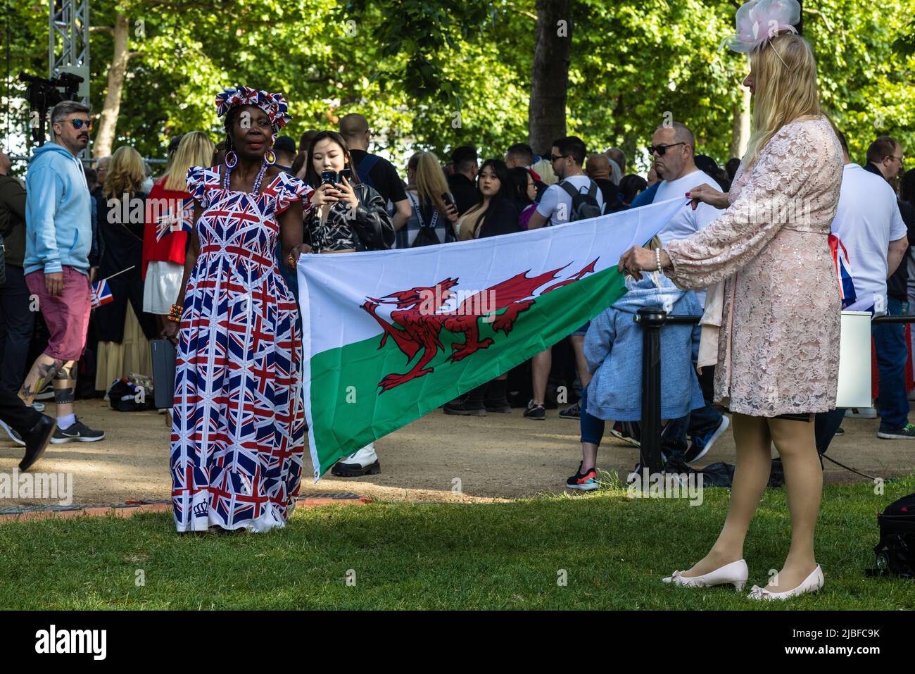 Londres le long du Mall dans l'année du Jubilé de platine Banque D'Images