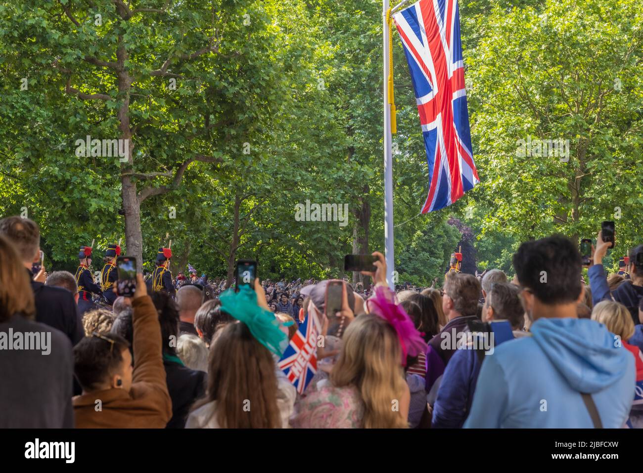Londres le long du Mall dans l'année du Jubilé de platine Banque D'Images