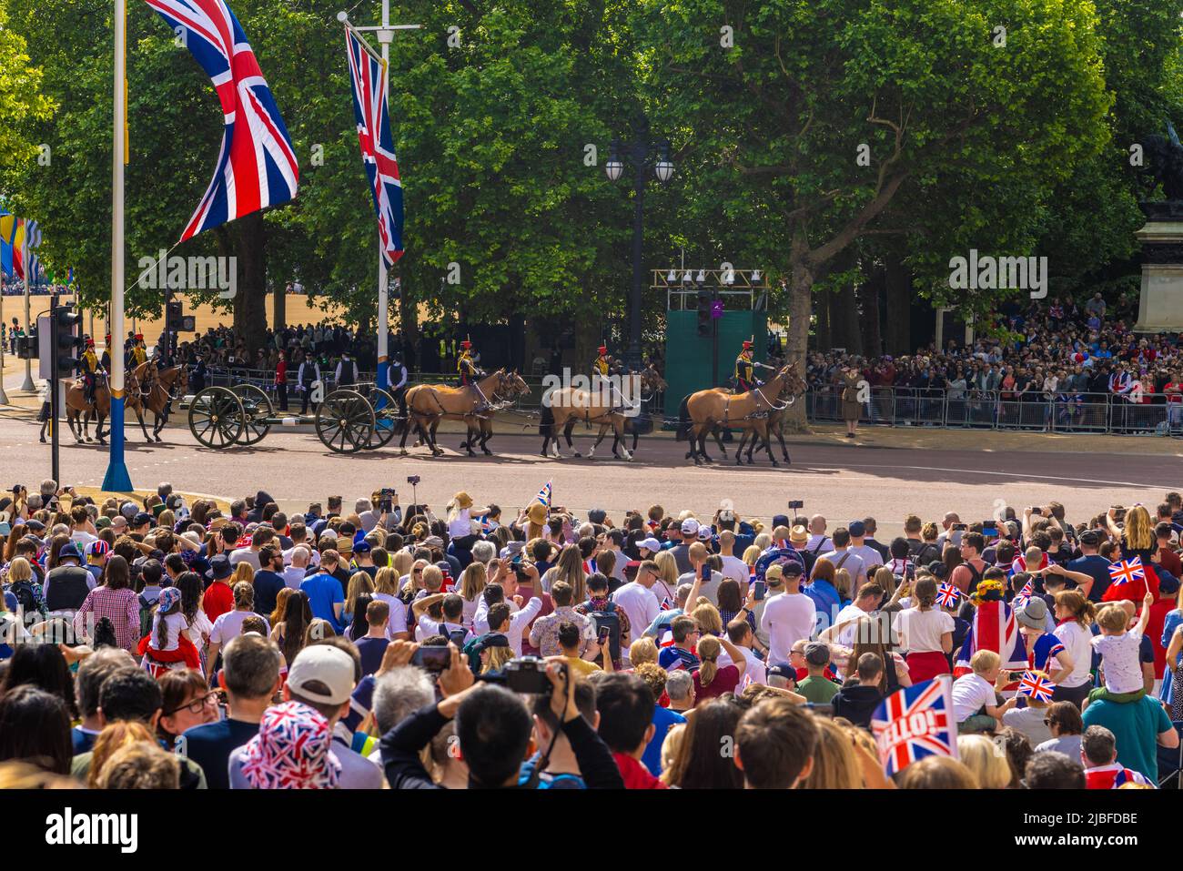 Londres le long du Mall dans l'année du Jubilé de platine Banque D'Images