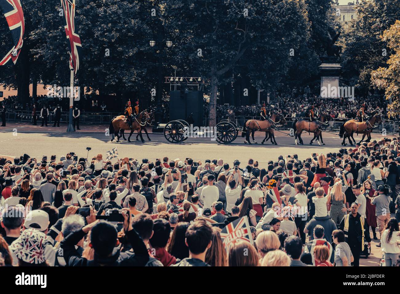 Londres le long du Mall dans l'année du Jubilé de platine Banque D'Images