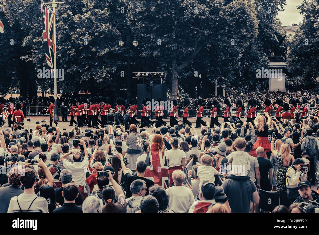 Londres le long du Mall dans l'année du Jubilé de platine Banque D'Images