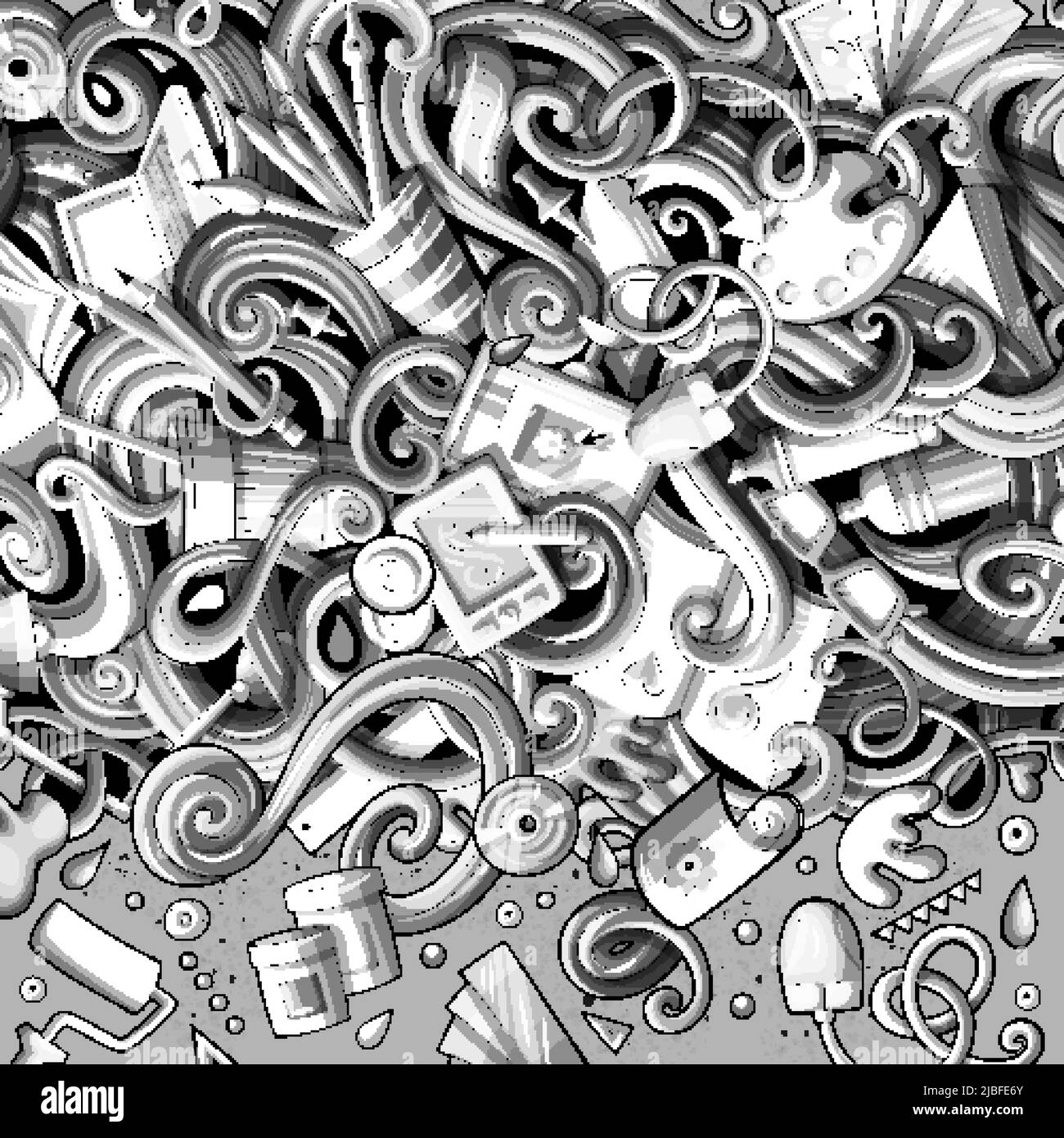 Dessin animé vectoriel griffeaux carte de conception. Illustrations avec beaucoup d'objets. Illustration de Vecteur