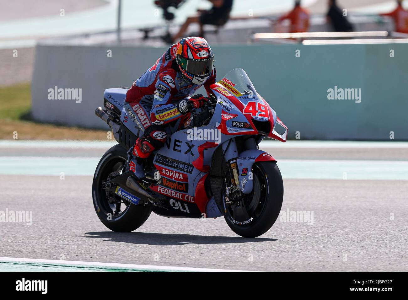 Fabio Di Giannantonio de l'Italie de Gresini Racing MotoGP avec Ducati pendant la pratique libre MotoGP de Gran Premi Monster Energy de Catalunya à ci Banque D'Images