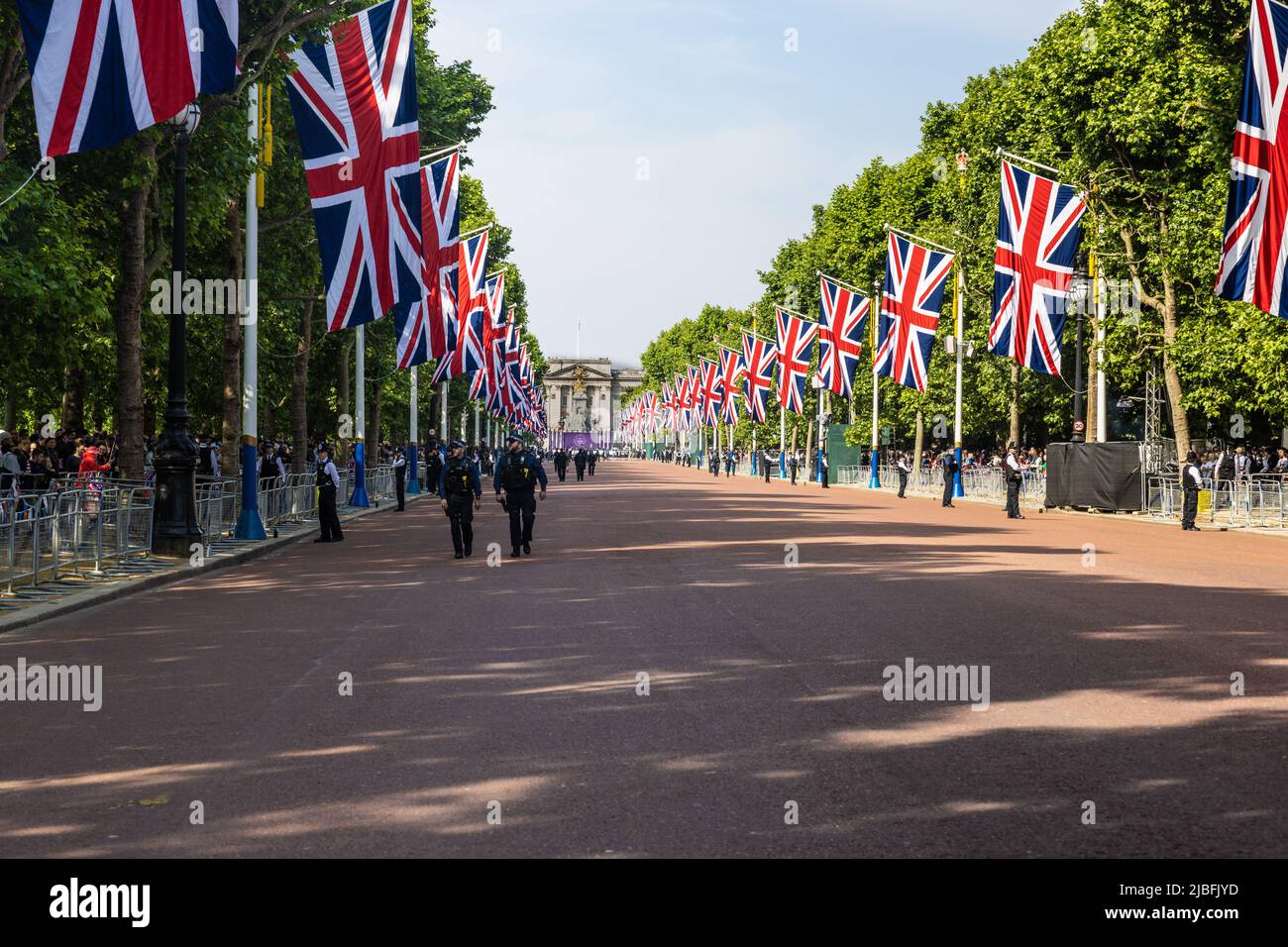 Londres le long du Mall dans l'année du Jubilé de platine Banque D'Images