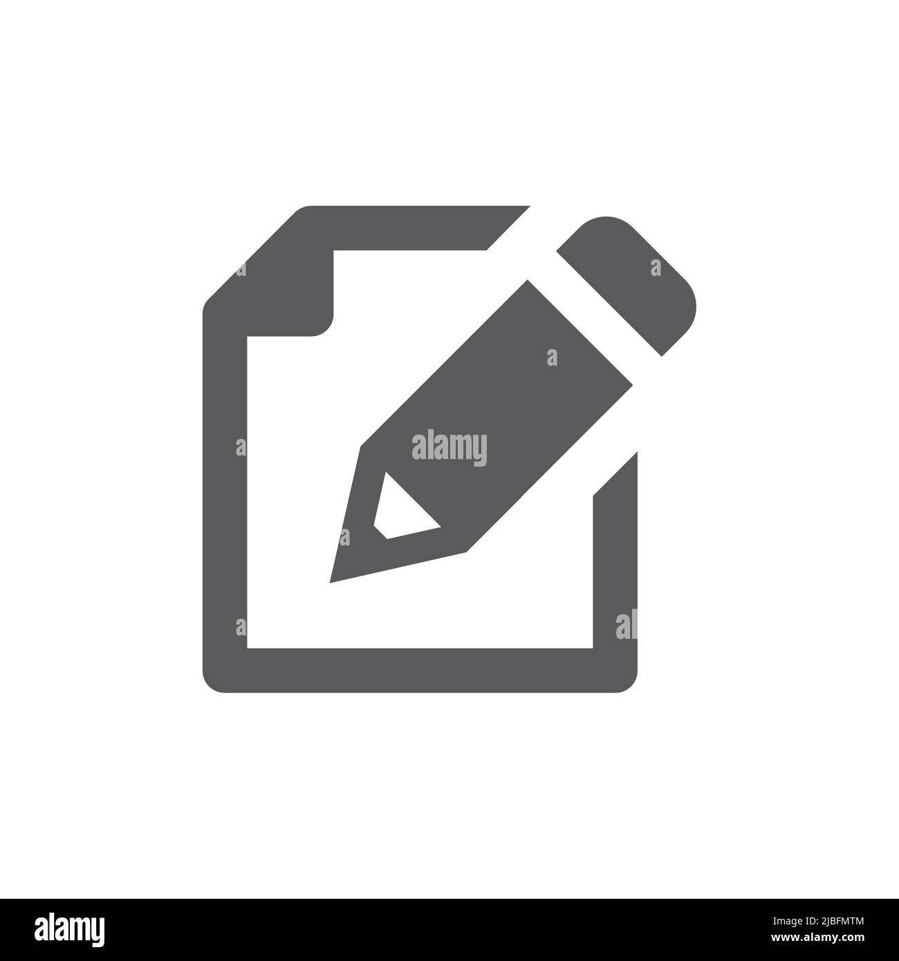 Icône de page de document et de vecteur crayon. Modifier le symbole papier simple rempli de toile. Illustration de Vecteur