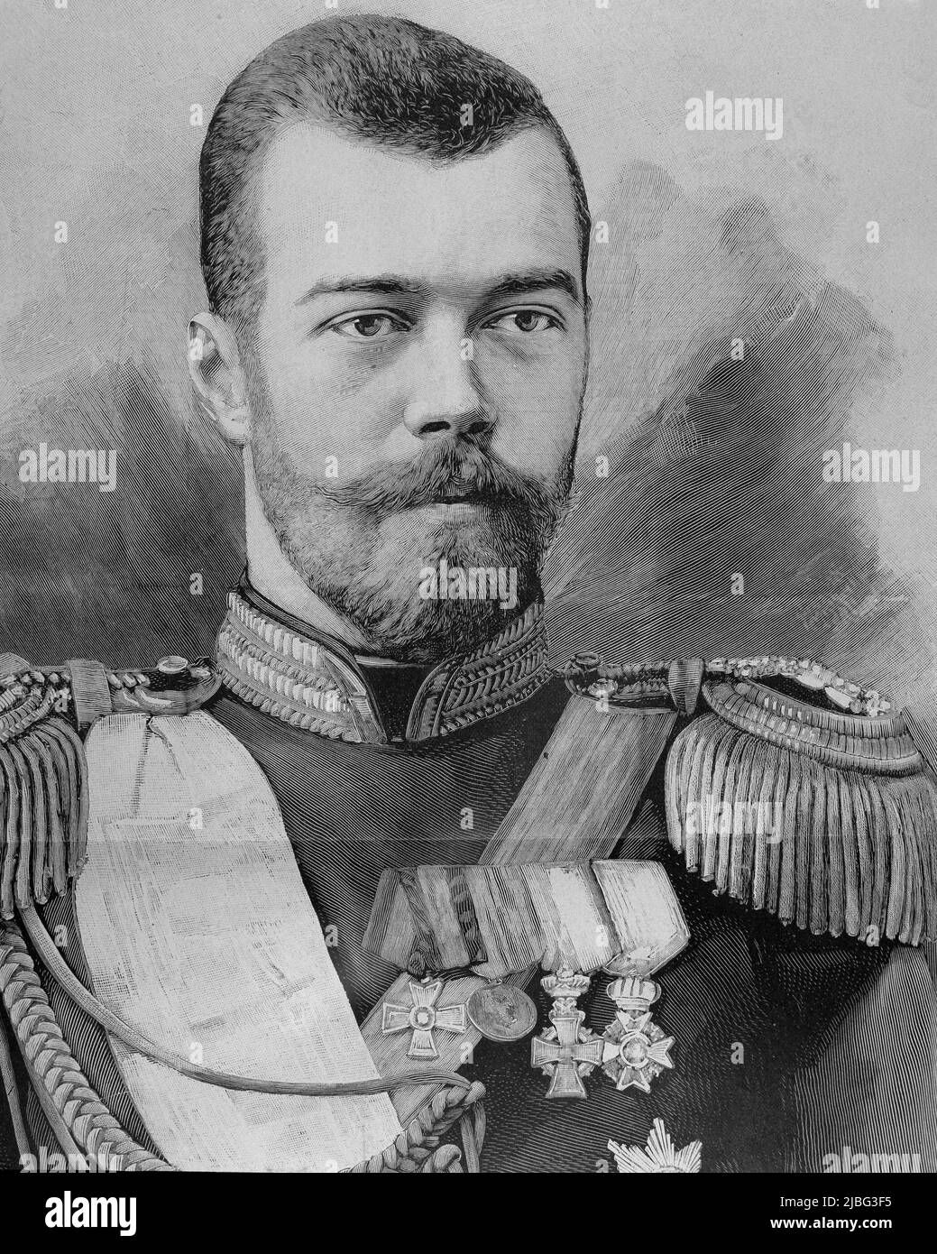 NICOLAS II ZAR DE RUSIA . 1868 - 1918. GRABADO RETRATO. L ' ILLUSTRATION , AÑO 1894. Banque D'Images