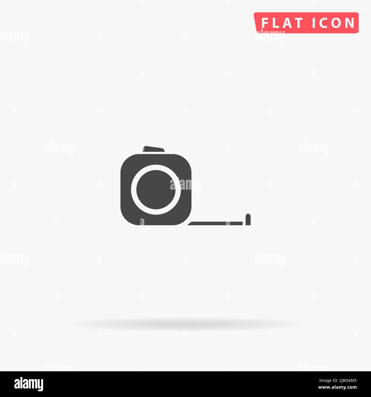 Icône de vecteur plat de mesure de bande. Illustrations dessinées à la main. Illustration de Vecteur