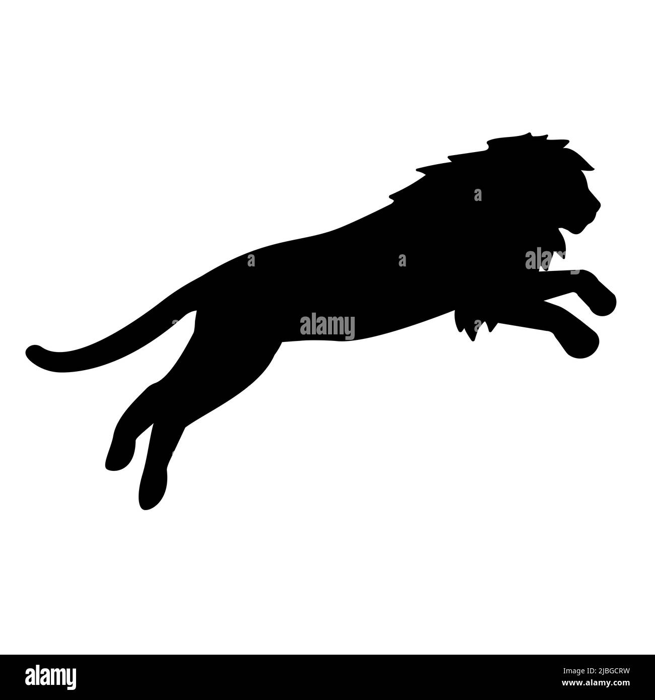 Silhouette de lion à motif vectoriel plat isolée sur fond blanc Illustration de Vecteur