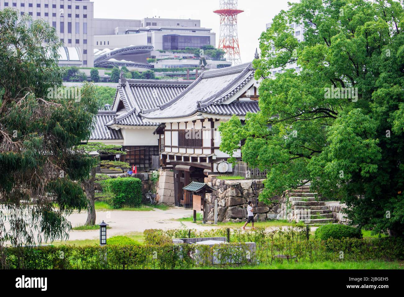 Château d'Hiroshima, Japon. A été construit en 1590s, mais détruit par le bombardement atomique sur 1945 (reconstruit en 1958 comme réplique de l'original) Banque D'Images