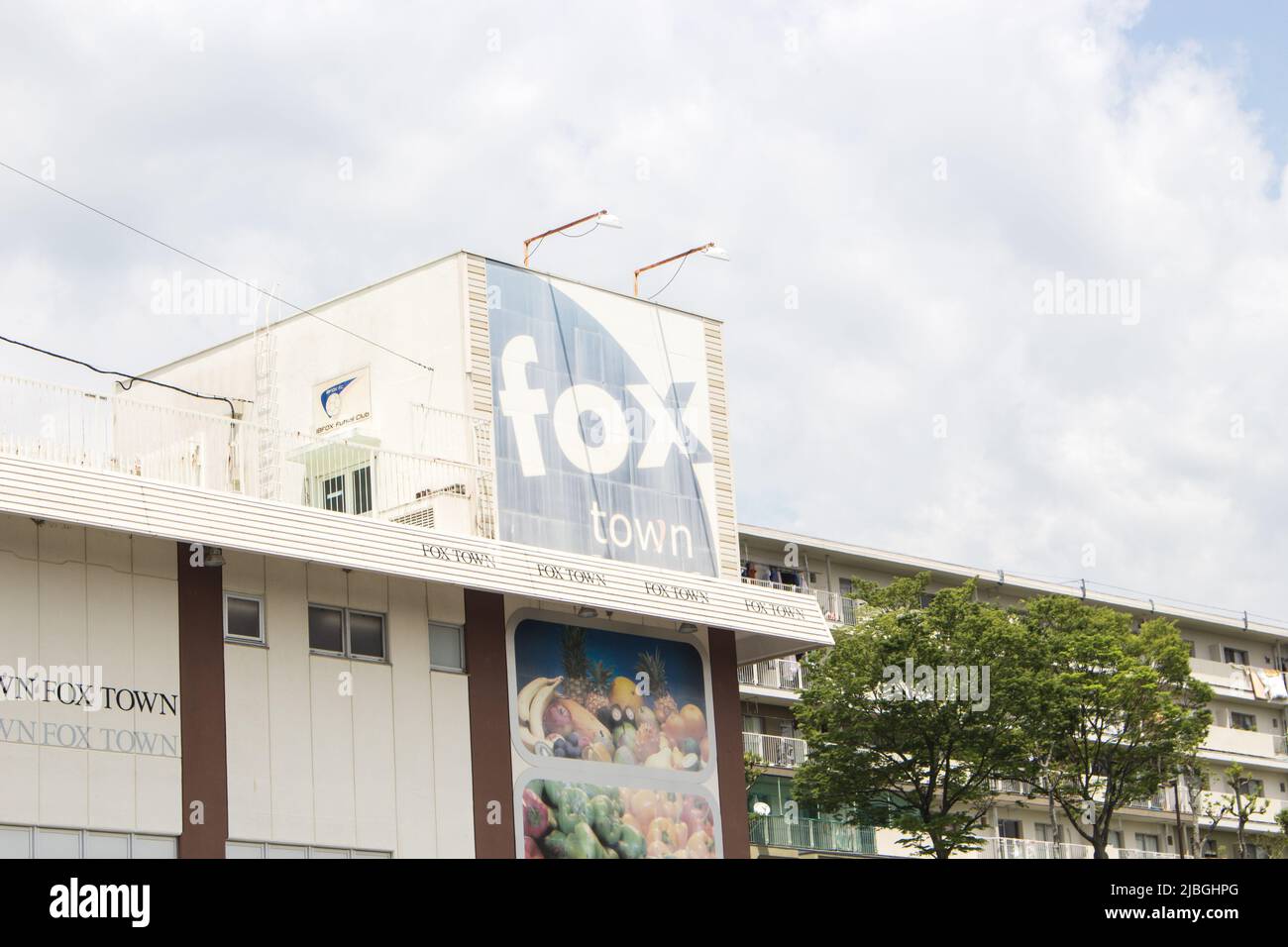Foxtown (Foxmart) dans 'Homi Danchi' (complexe d'appartements Homi), Homi, Toyota, Japon. Foxmart sert des courses brésiliennes dans la région. Banque D'Images