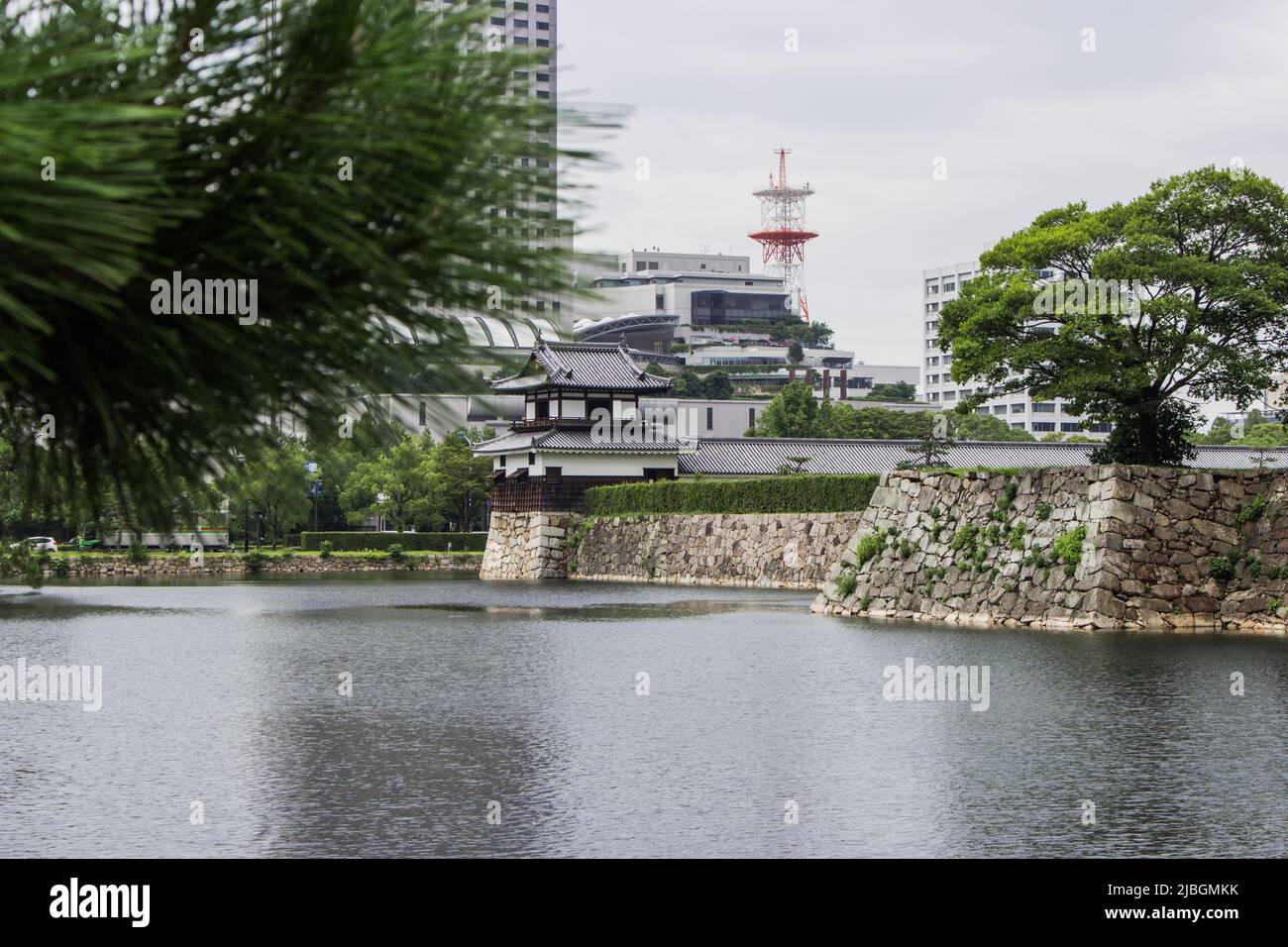 Château d'Hiroshima, Hiroshima, Japon - 11 août 2017 : le fort du château et de la lande d'Hiroshima. Banque D'Images