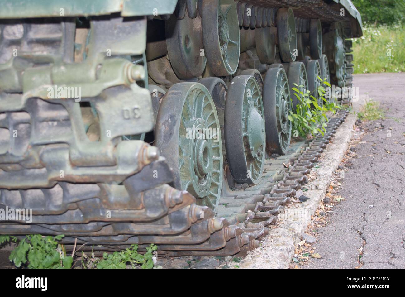 Gros plan de Caterpillar dans le réservoir Banque D'Images