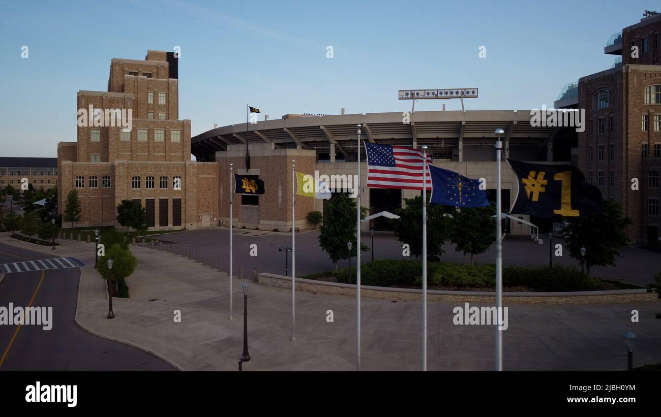 South Bend, Indiana - 25 mai 2022: Université de notre Dame Fighting Irish College campus Banque D'Images