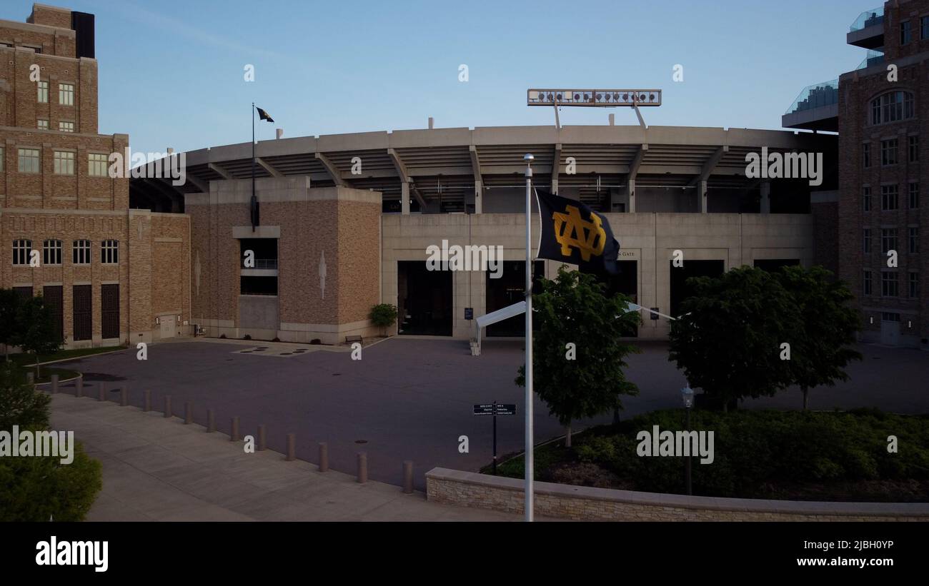 South Bend, Indiana - 25 mai 2022: Université de notre Dame Fighting Irish College campus Banque D'Images