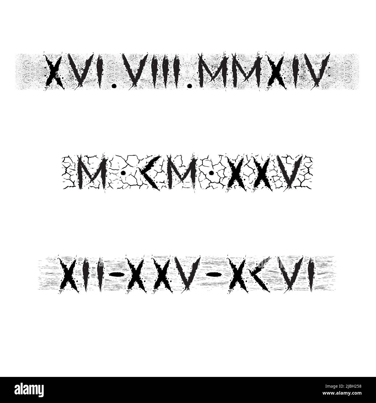 Tatouage de date des nombres romains runiques Illustration de Vecteur