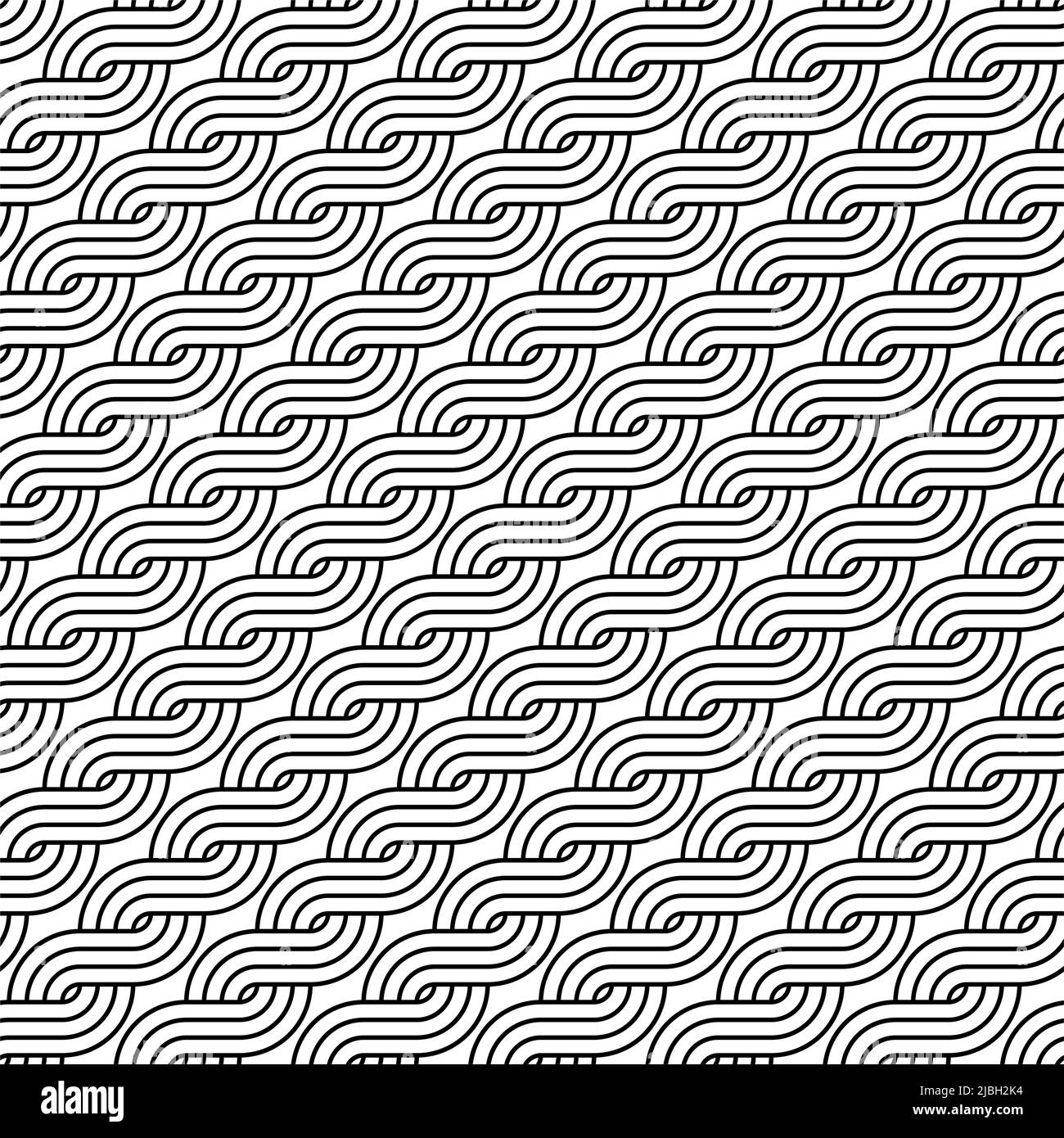 Décoration géométrique sans couture .texture géométrique répétée en noir et blanc. Illustration de Vecteur