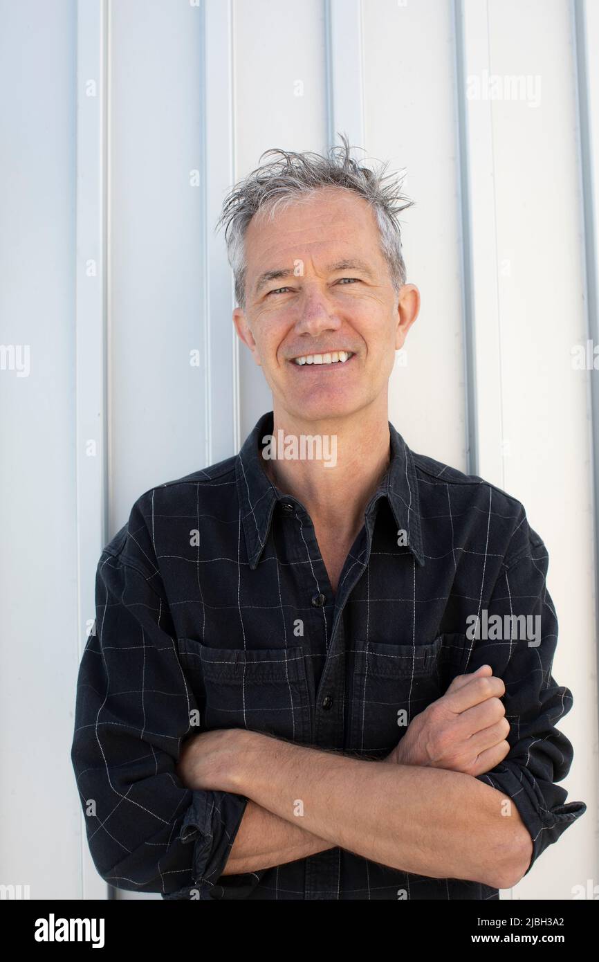 Geoff Dyer à Venise, Californie, le 21st avril 2022 pic © Dan Tuffs 2022 Banque D'Images