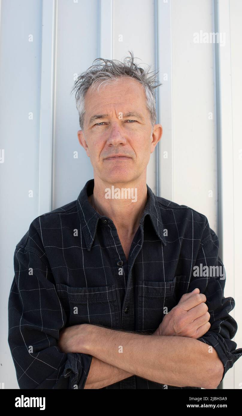 Geoff Dyer à Venise, Californie, le 21st avril 2022 pic © Dan Tuffs 2022 Banque D'Images