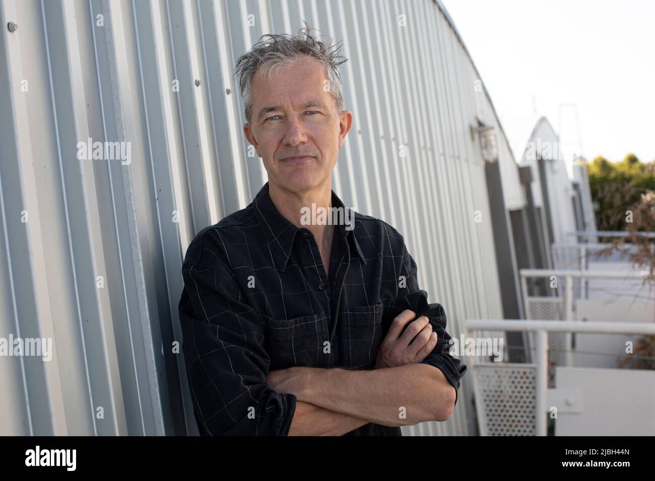 Geoff Dyer à Venise, Californie, le 21st avril 2022 pic © Dan Tuffs 2022 Banque D'Images