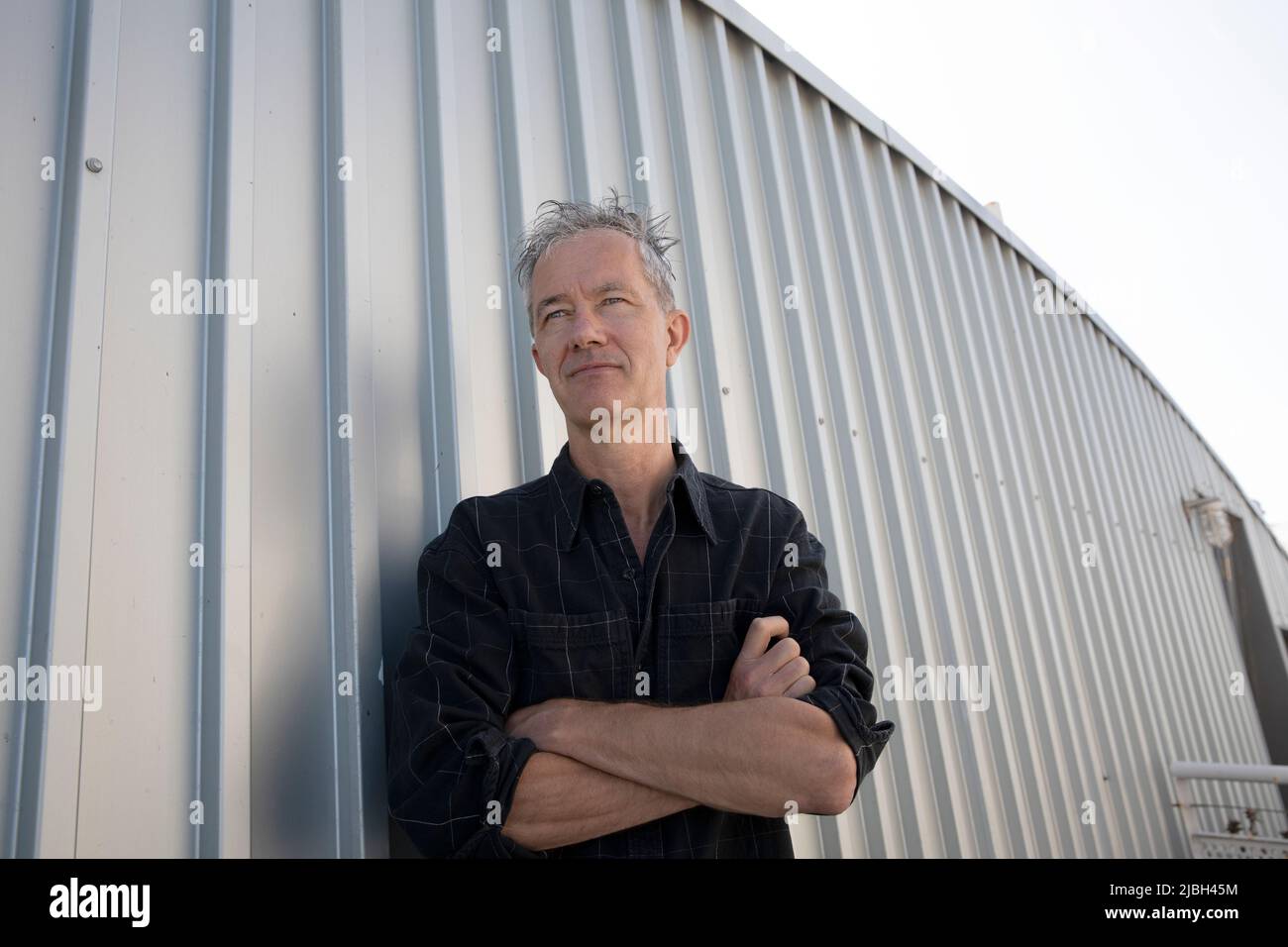 Geoff Dyer à Venise, Californie, le 21st avril 2022 pic © Dan Tuffs 2022 Banque D'Images