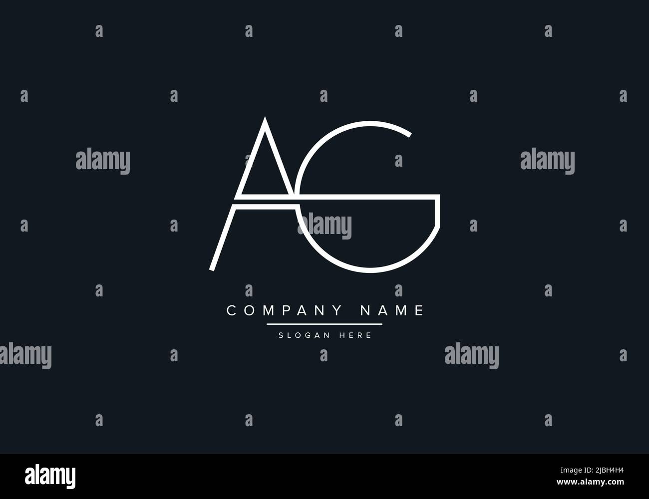 MODÈLE VECTORIEL DE CONCEPTION DE LOGO DE LETTRE AG Illustration de Vecteur