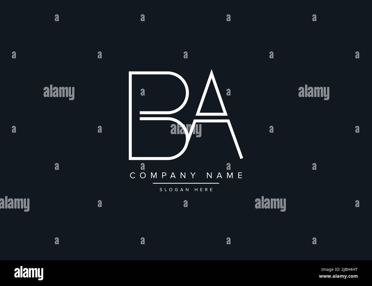 MODÈLE VECTORIEL DE CONCEPTION DE LOGO DE LETTRE BA Illustration de Vecteur