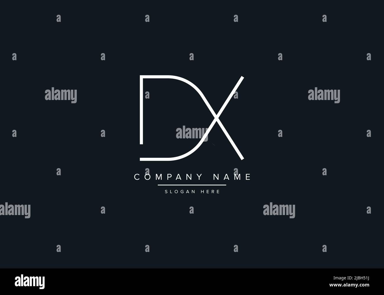 MODÈLE VECTORIEL DX LETTER LOGO Illustration de Vecteur
