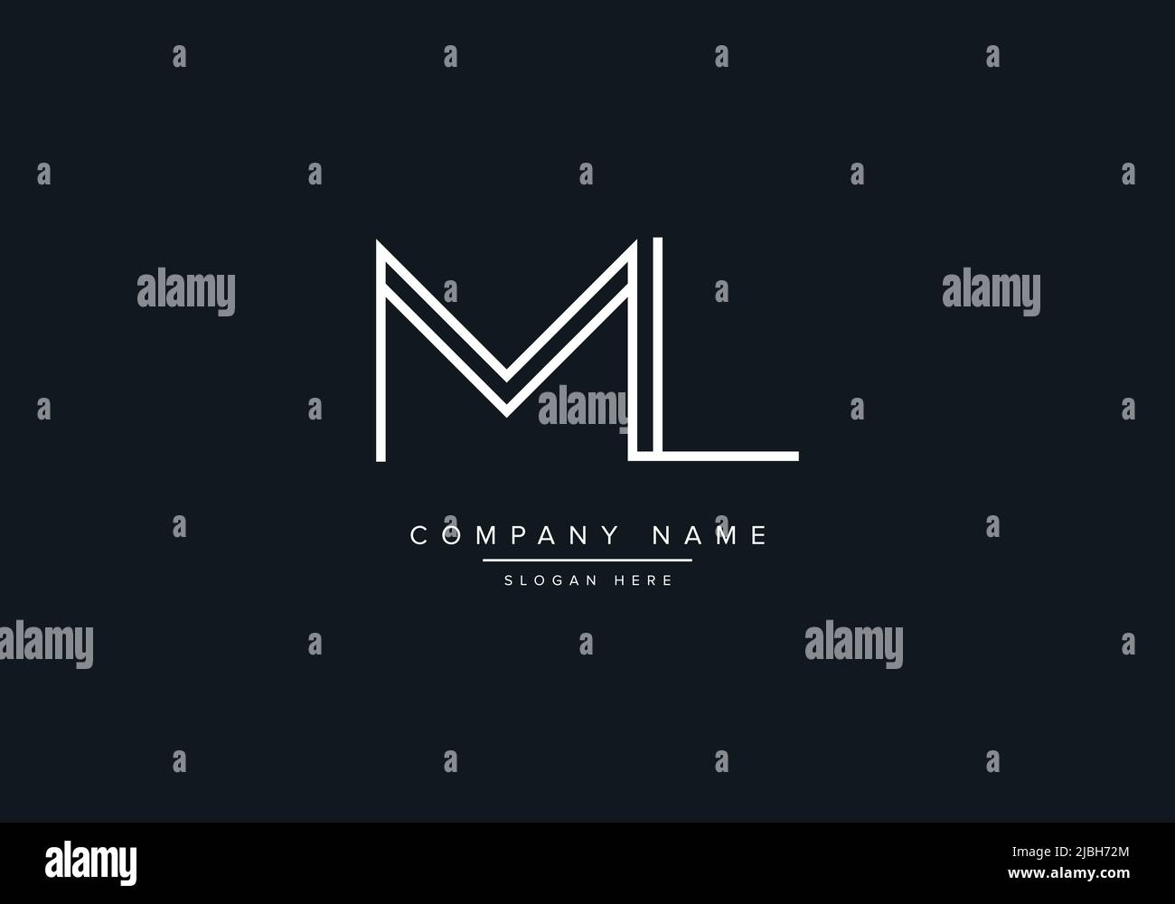 Lettres de l'alphabet monogramme icône logo ML Illustration de Vecteur