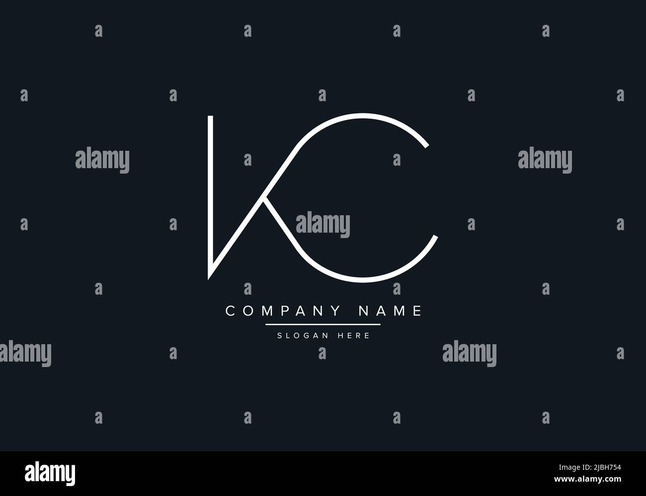 Lettres de l'alphabet monogramme icône logo KC Illustration de Vecteur