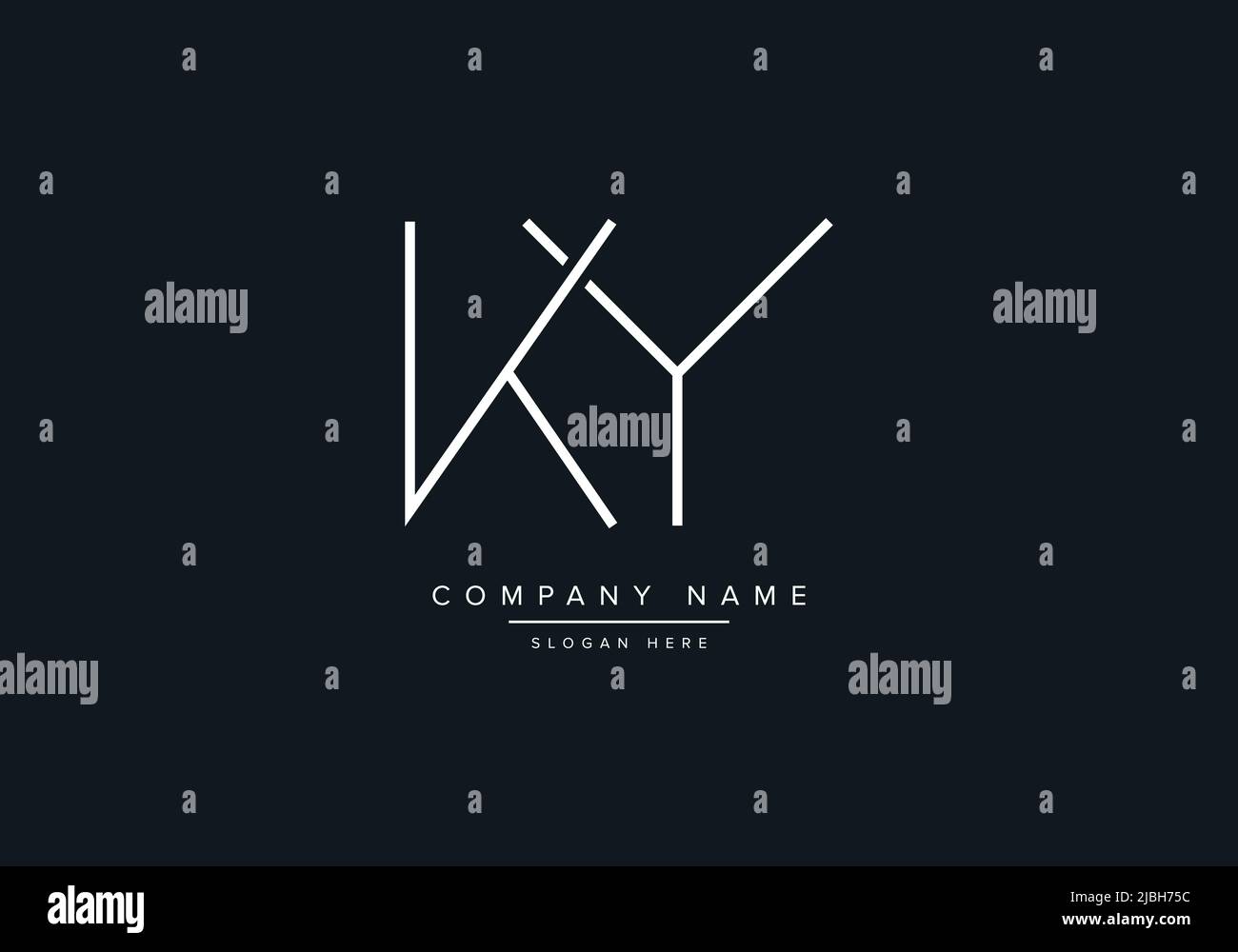 Lettres de l'alphabet monogramme icône logo KY Illustration de Vecteur