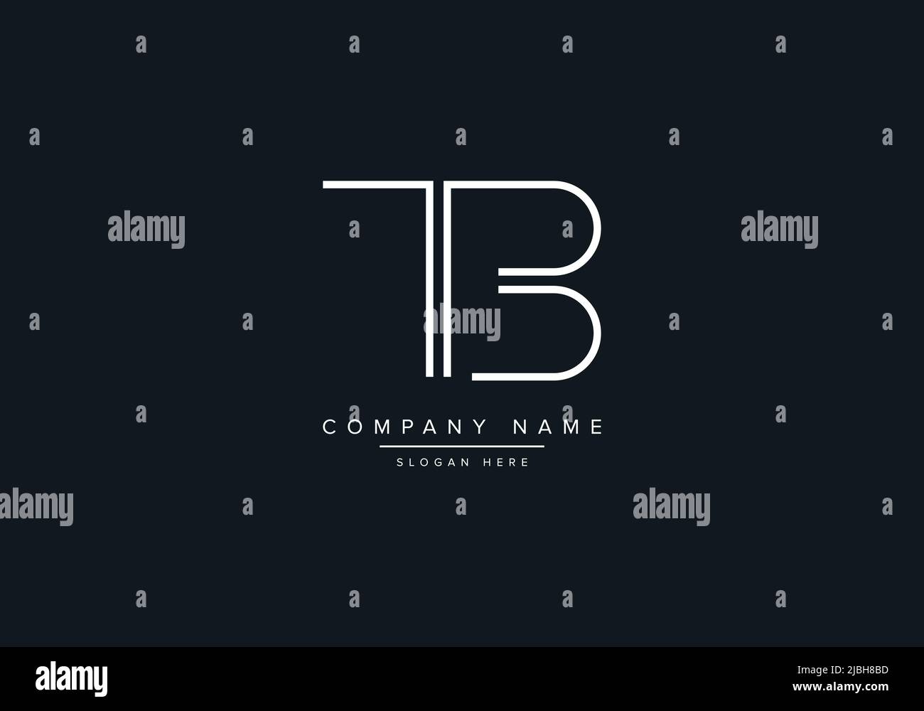 Modèle de scénario de logo TB de Creative Letters. Illustration de Vecteur