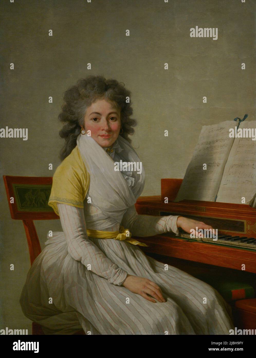 François-André Vincent (1746-1816). Peintre néoclassique français. Portrait de Mademoiselle Duplant, 1793. Huile sur toile. Musée Calouste Gulbenkian. Lisbonne, Portugal. Banque D'Images