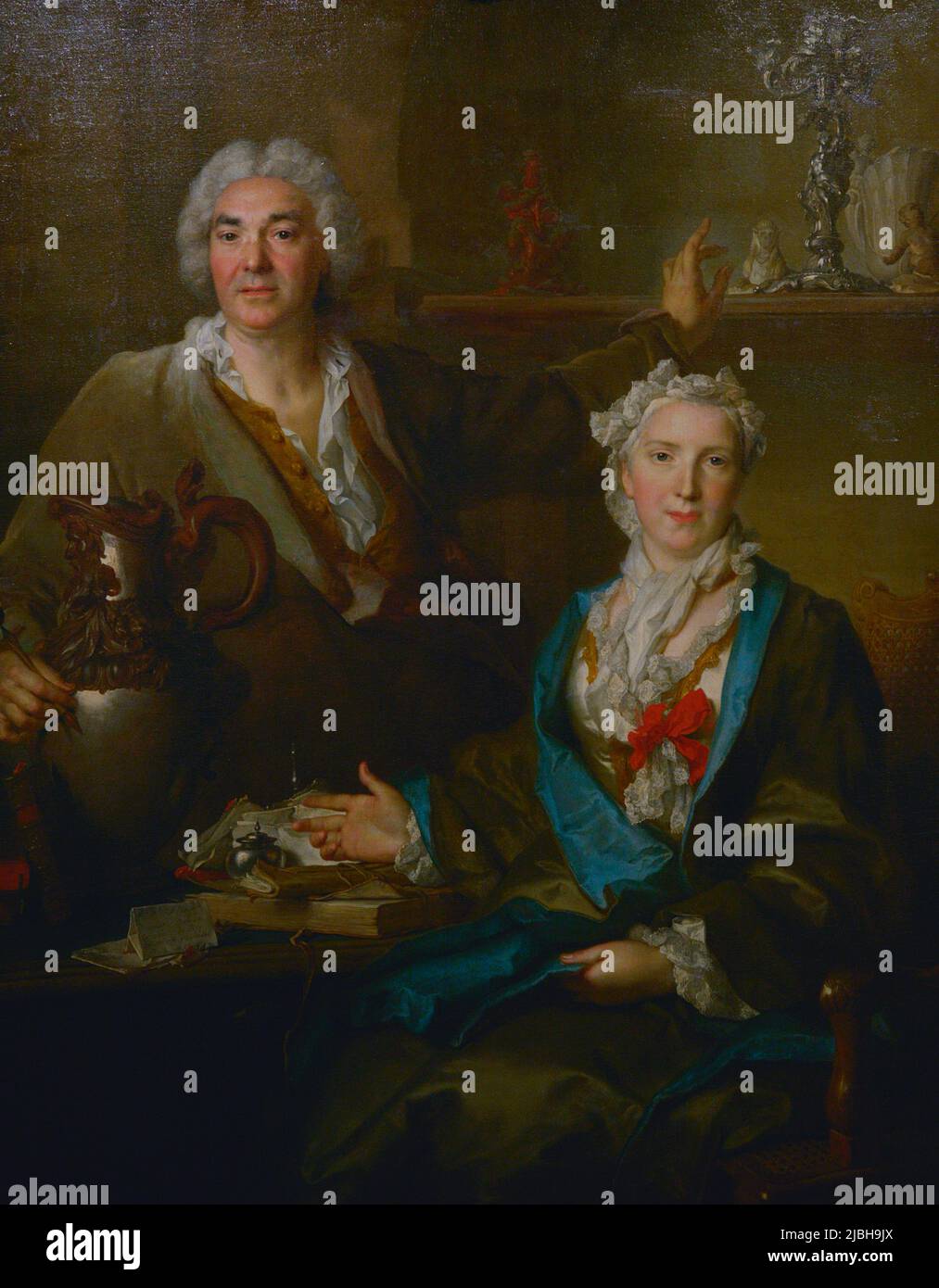Nicolas de Largillierre (1656-1746). Peintre français. Portrait de Thomas Germain et de sa femme, 1736. Huile sur toile. Musée Calouste Gulbenkian. Lisbonne, Portugal. Banque D'Images