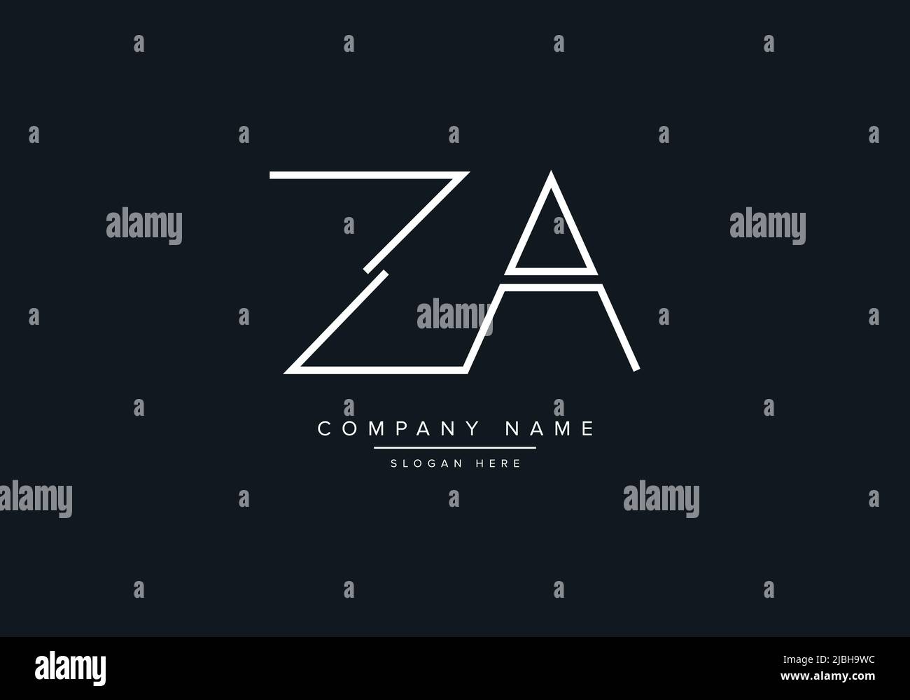 ZA lettres abstraites logo monogramme Illustration de Vecteur